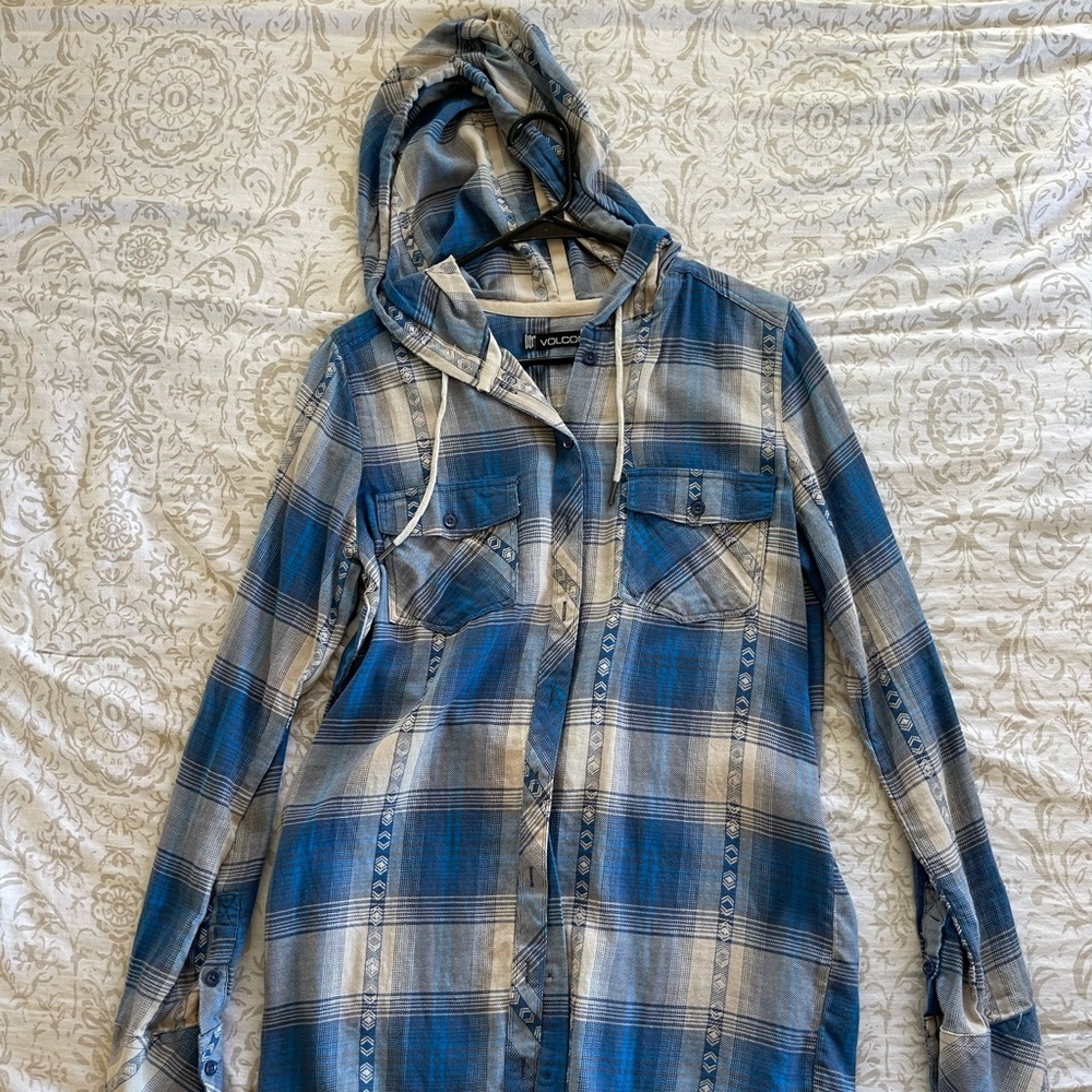 Women’s flannel with hoodie